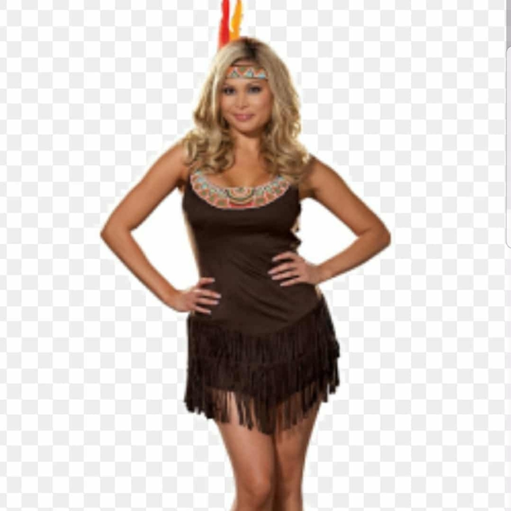 Dreamgirl Pocahottie Brown Fringe Costume Dress